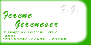 ferenc gerencser business card